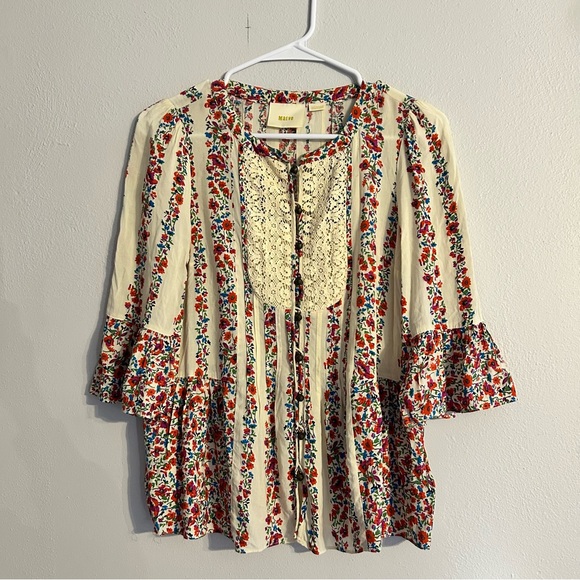 Anthropologie Maeve Floral Top Size 0 - Picture 3 of 7